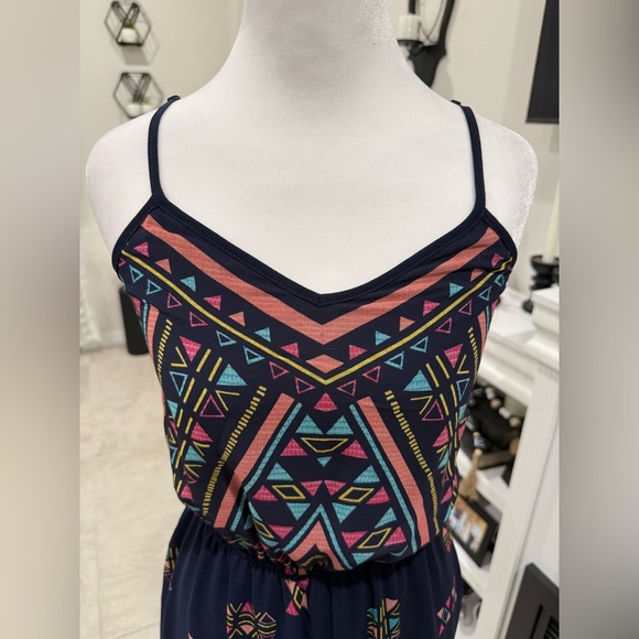 2 x 20$ Xhilaration Black and Yellow Geometric Maxi Dress Size XS - Picture 4 of 7